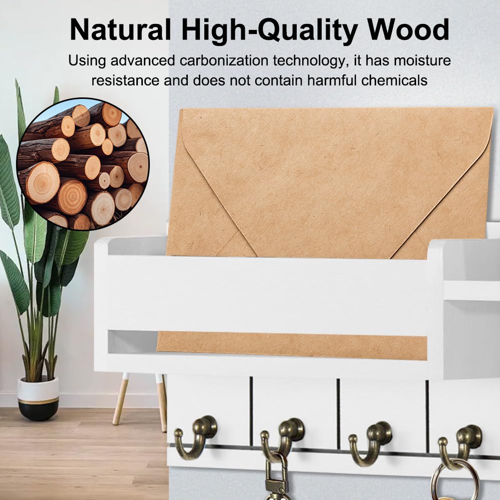 LUPATDY Schlüsselbrett Mit Ablage - Vintage Holz Für Flur, Küche & Büro