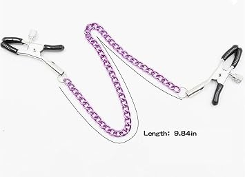 Adjustable Metal Nipple Clamps Non-Piercing Adjustable Metal Nipple Clamps On Nipple Rings Decorative Clip for Clothing Accessories On Nipple Rings Decorative Purple