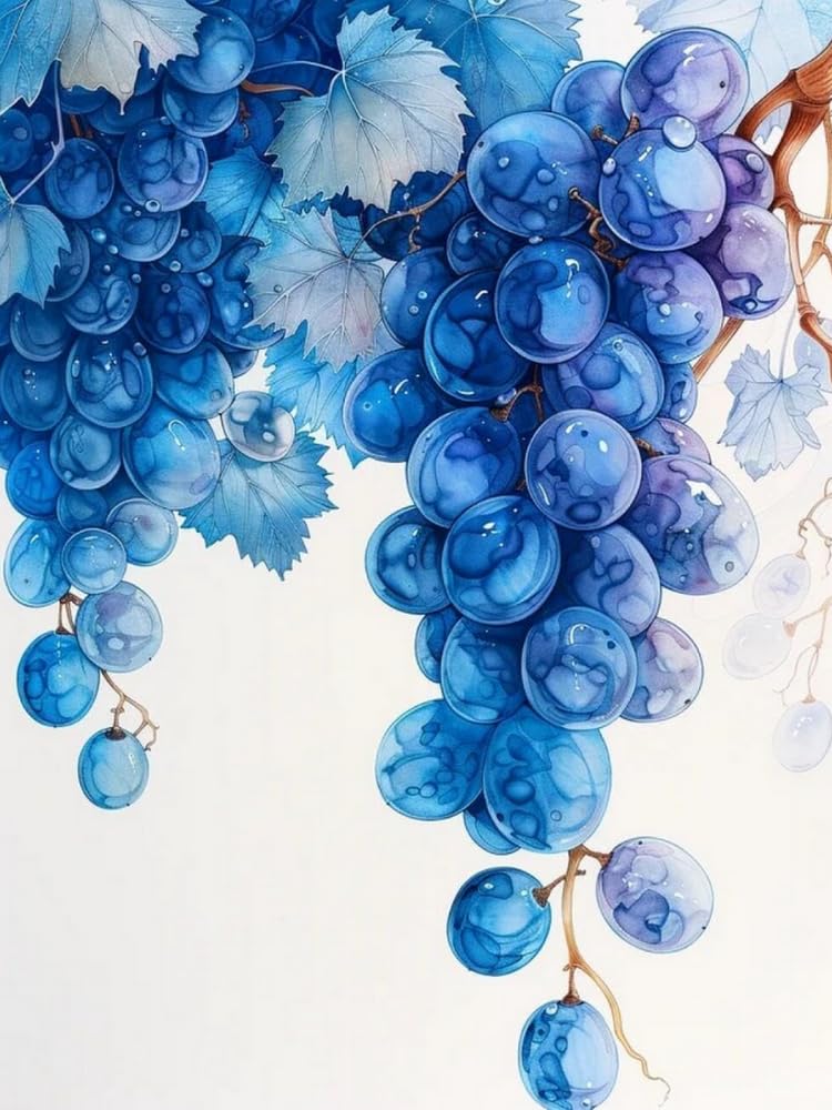 GLTEYACO Embroidery Cross Stitch Kit Grapes 11CT Stamped Cross Stitch Kits DIY Adult Beginners for Pre-Printed Needlepoint Crafts 40x50 cm