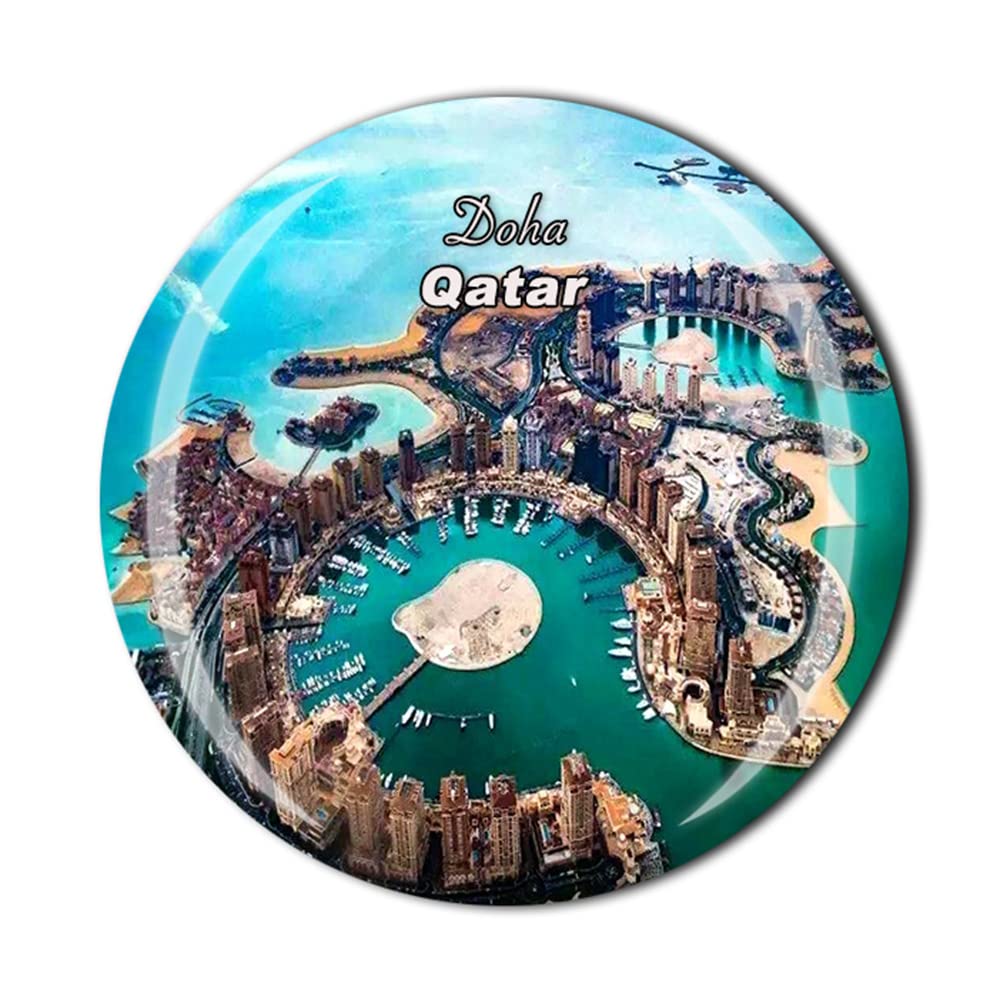 Doha Qatar Fridge Magnet Crystal Tourist Souvenir Gift Collection Refrigerator Magnetic Sticker