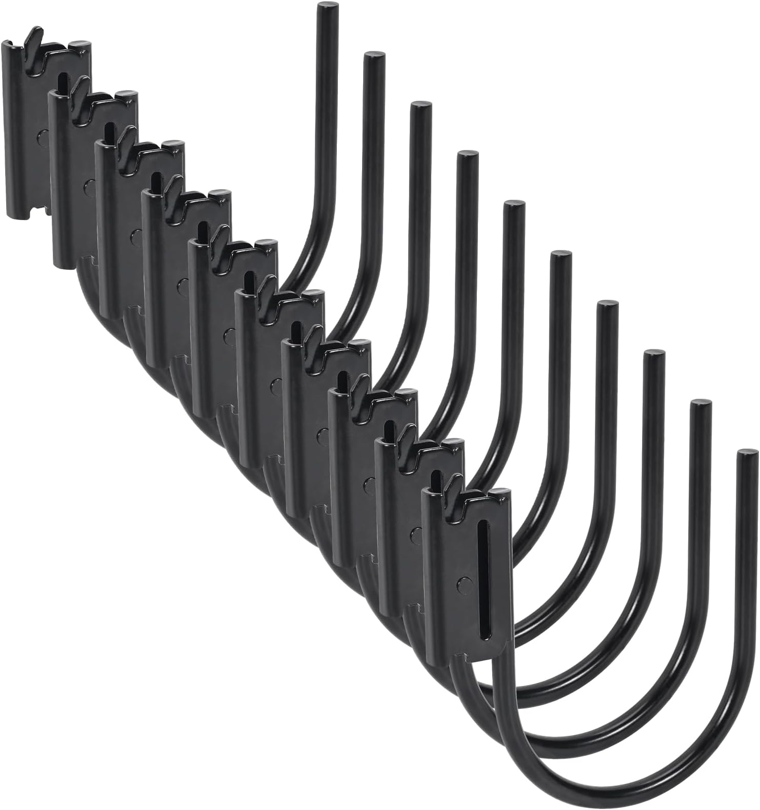 10 Pack 4" E-Track J Hooks with Spring Fitting, 1,400lbs Break Strength Black Heavy Duty Steel E-Track Tie Down Accessories for Enclosed Trailer, Box Truck, Cargo Vans, Warehouse