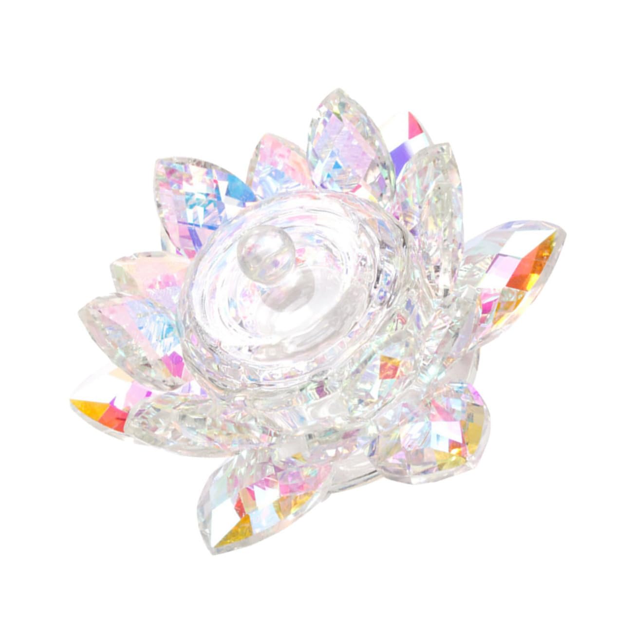 Lotus Shape Crystal Cup with Lid for Nail Art Liquid Mixing