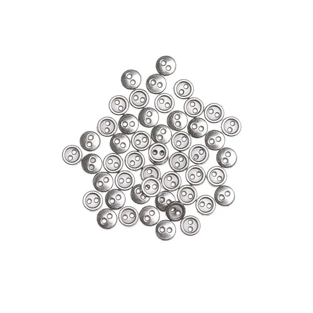 Micro Boutons Métal 5 Mm – Bronze, Pour Vêtements, Poupées, DIY – Lot Au Détail