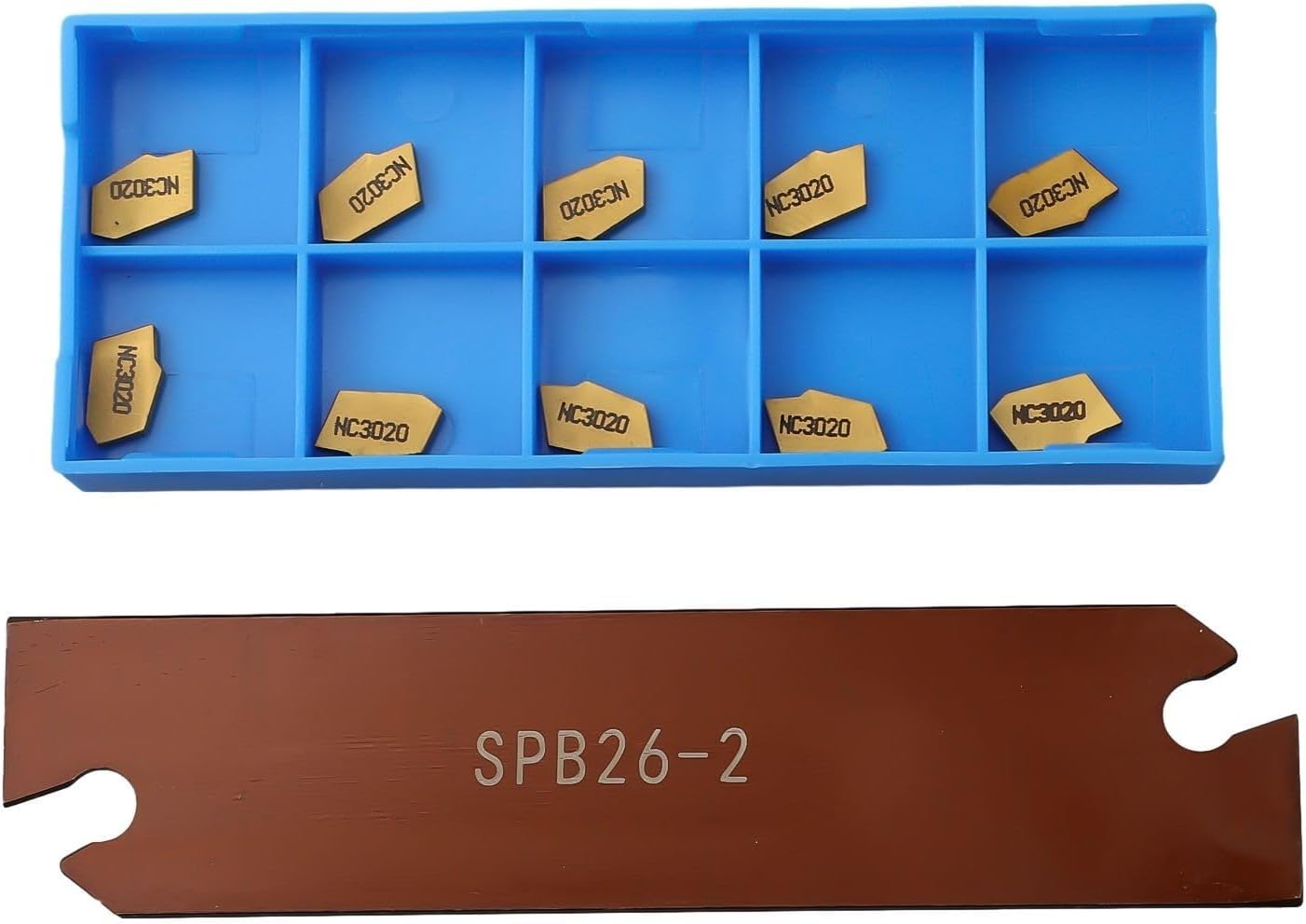 SP200 GTN-2 Carbide Grooving Inserts SPB26-2 Blade, CVD Coated Cut-Off Steel for Semi-Finishing, 2mm Width, 10 Pack