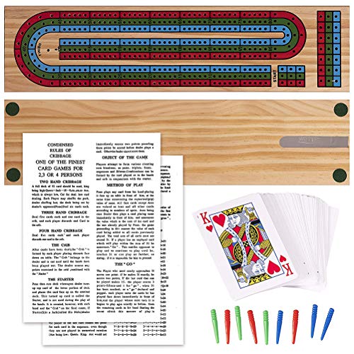 Hinder Cribbage Brettspiel-Set Klassisches Kartenspiel mit Holzanzeigetafel Tischspiele Kits Familienspiel Spielkarten – Bild 8