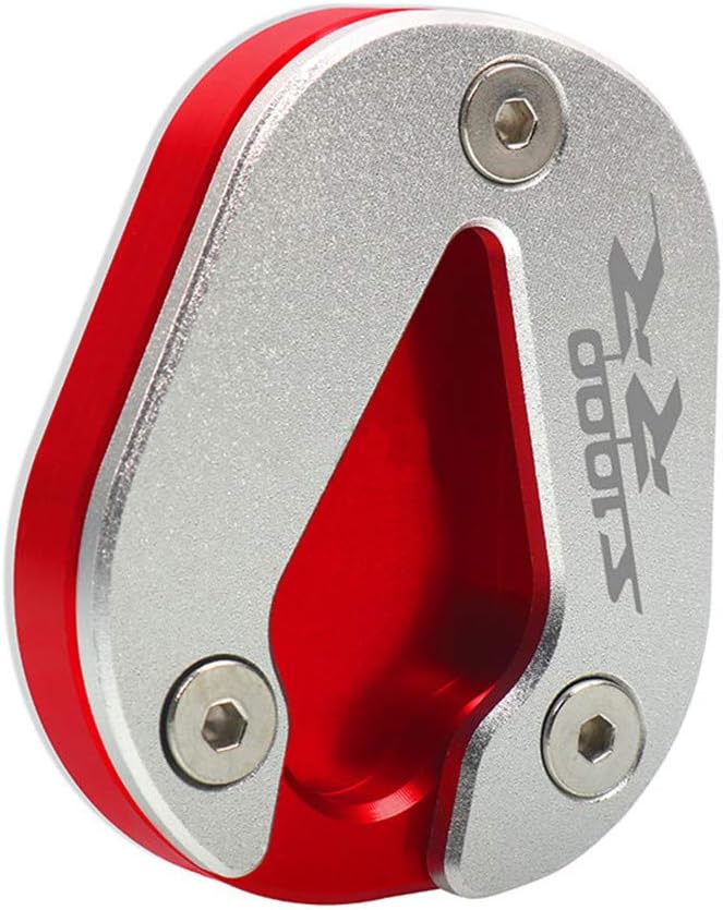 Motorcycle Foot Stand Side Enlarger Kickstand Stand Extension Plate Pad Compatible with BMW S1000RR 2019-2021 (Red)