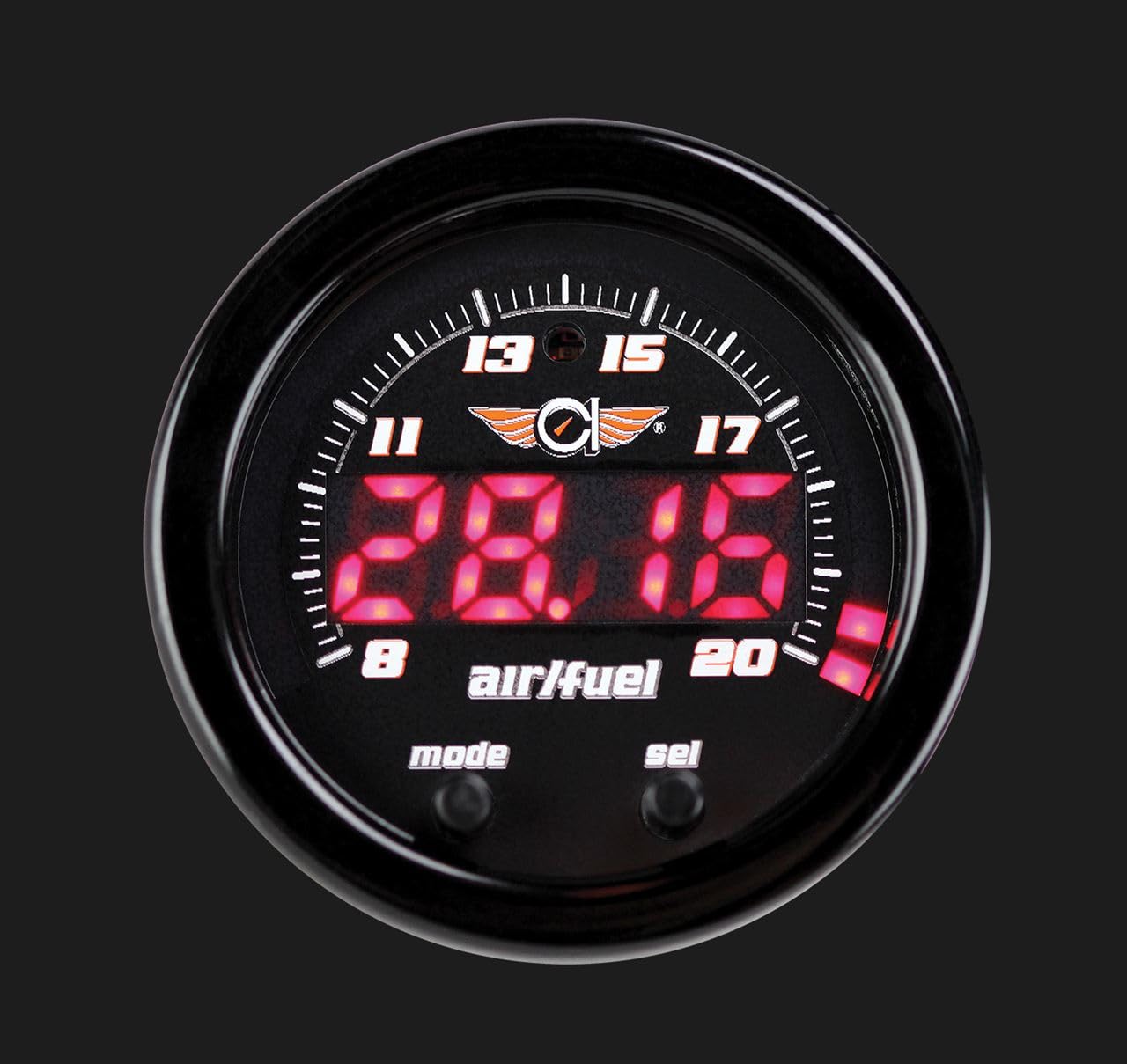 Classic Instruments VS194BD Velocity Black Digital Air Fuel Ratio Gauge 2 1/8