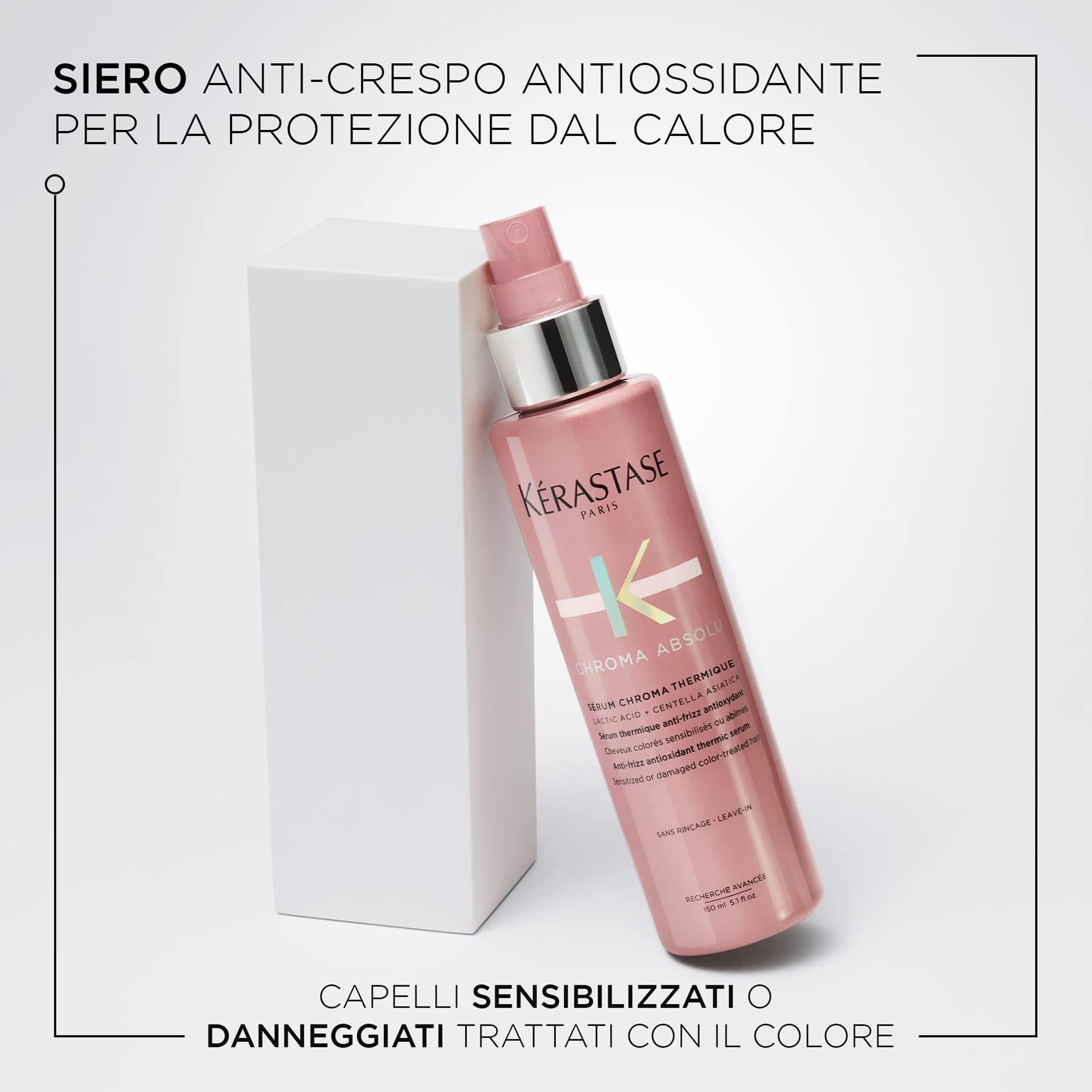 Kérastase | Chroma Absolu, Shampoo per Capelli Colorati Sensibilizzati o Danneggiati da Fini a Medi, Bain Chroma Respect, 250 ml & olu, Siero, Senza Risciacquo, Anti-Crespo