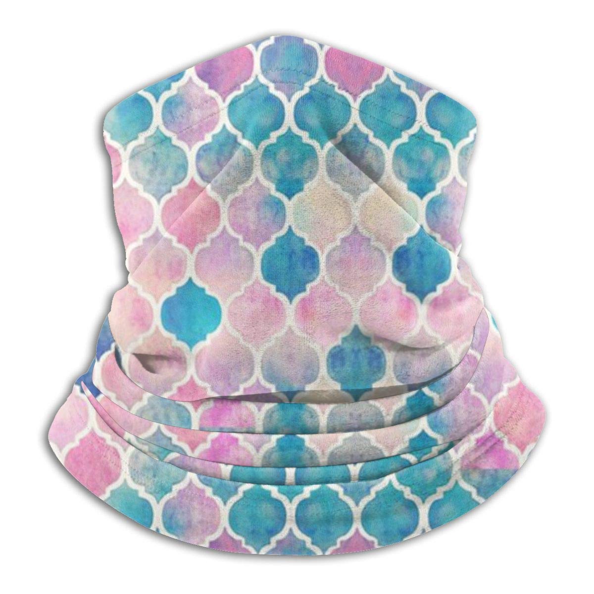 Rainbow Pastel Moroccan Men Women Warm Graphic Neck Warmer Scarf Face Mask For Sports Motorcycle Running
