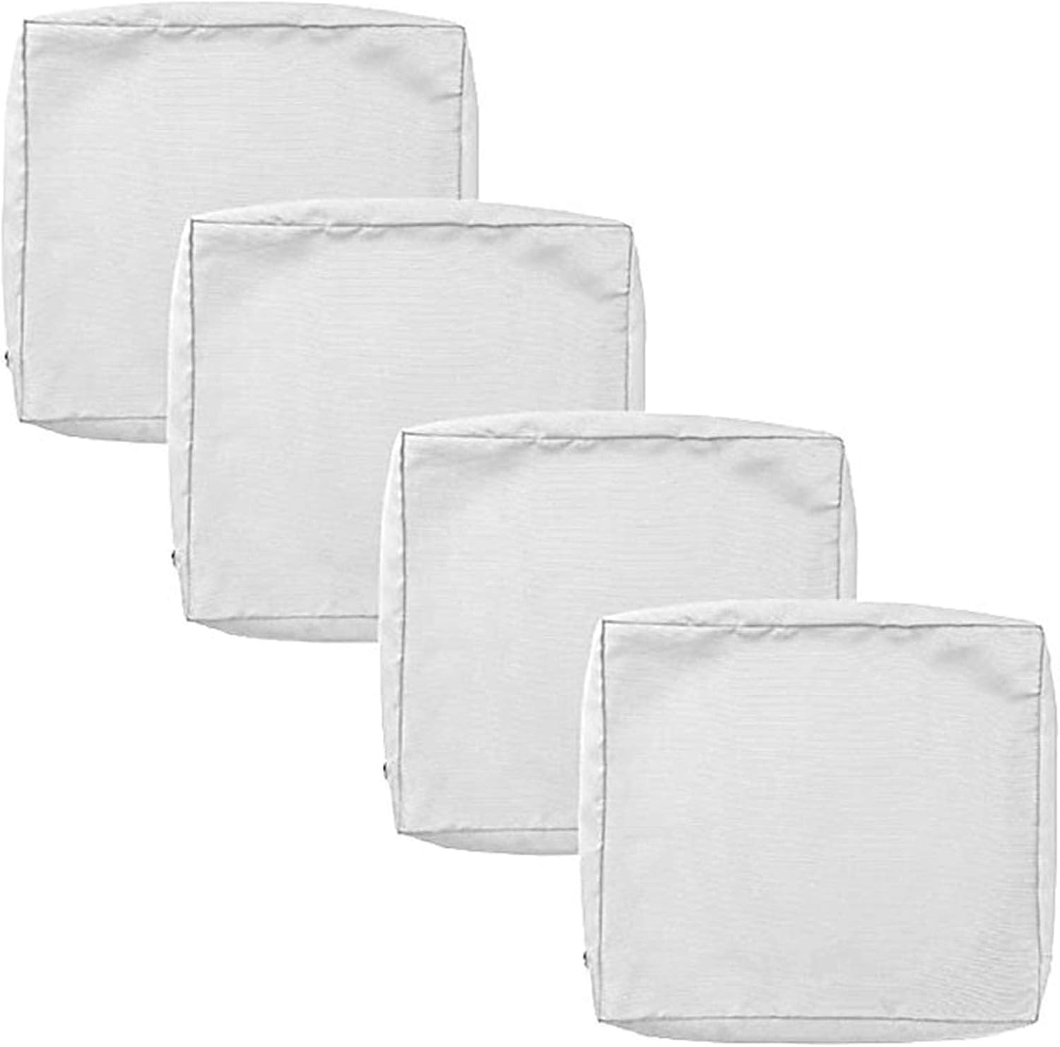 SK Studio Patio Cushion Covers Replacement, 4 Pack Waterproof Outdoor Furniture Seat Cushion Slipcover with Zipper for Garden and Backyard, White White 24" x 24" (Pack of 4)