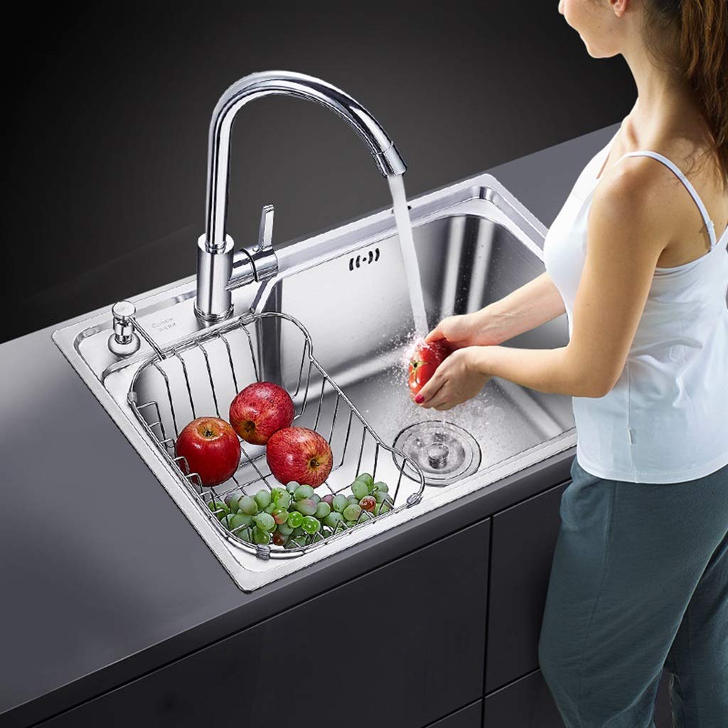 Accessori per Il Bagno, lavello per Cucina/Sala da Pranzo, Lavaggio di Frutta e Verdura, Lavaggio di Piatti in Piscina, arredo Bagno, Doppio lavello in Acciaio Inox