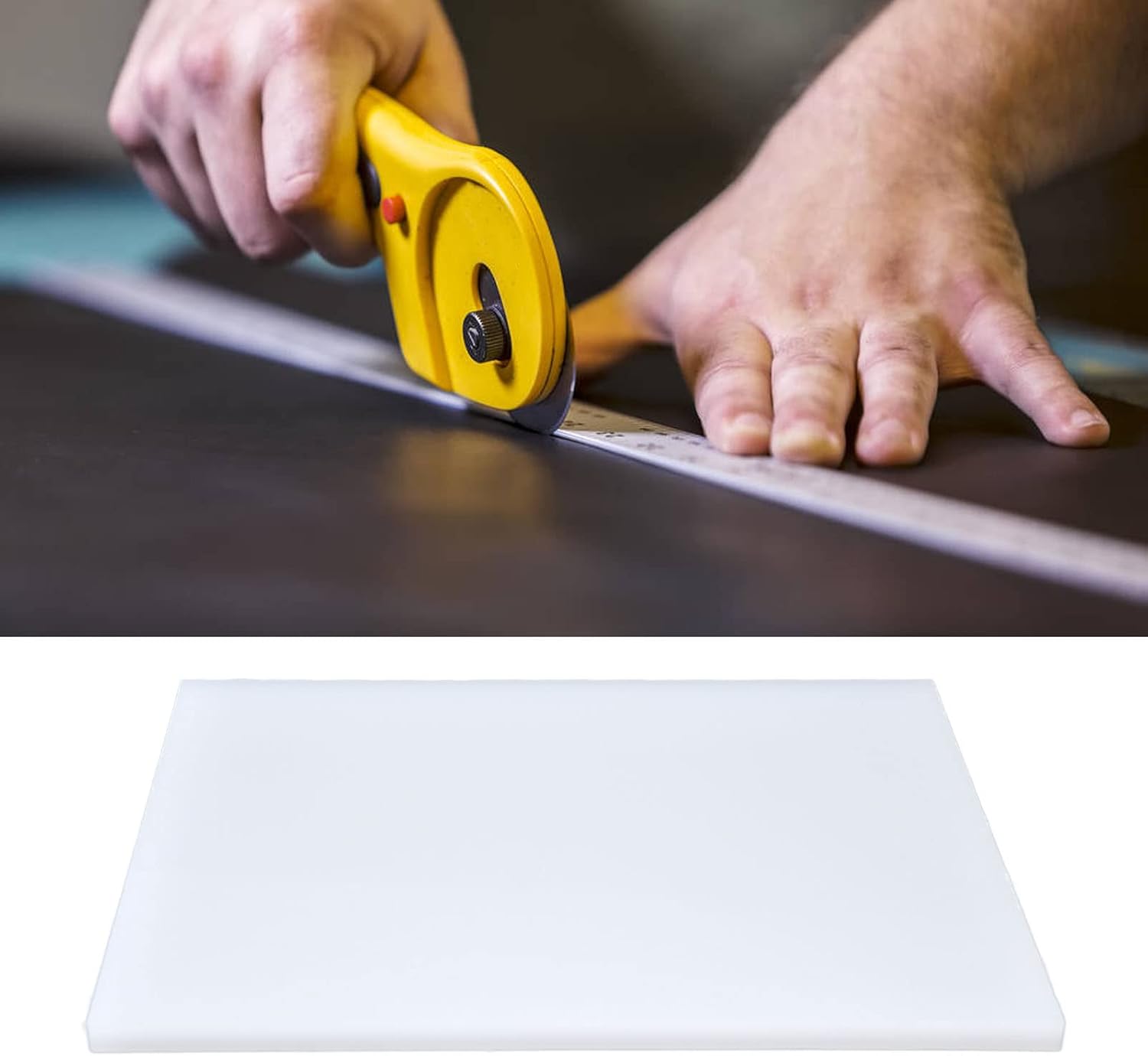 White Plastic Leather Craft Punching Pad, Mute Stamping Protect Board for Cutting Tools, Non Slip Surfaces with Uniform Thickness for Accurate Crafting (300 * 200 * 15mm)