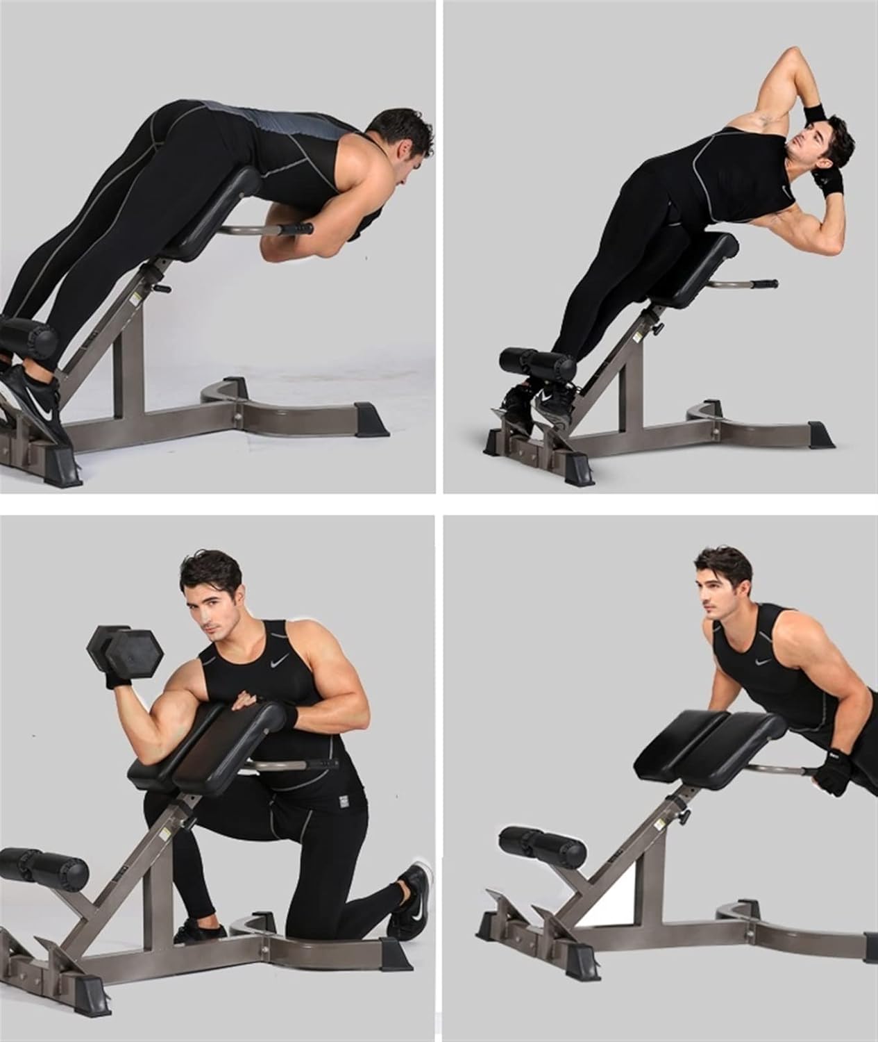 Roman Chair, Heavy Duty Hyperextension Roman Chair for Home Gym Fitness, Adjustable Back Extension Bench Exercise Equipment, Loads 440lbs