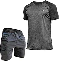 Conjunto Masculino Academia Camisa Raglan + Short Dry-Fit