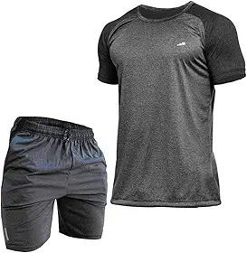 Conjunto Masculino Academia Camisa Raglan + Short Dry-Fit