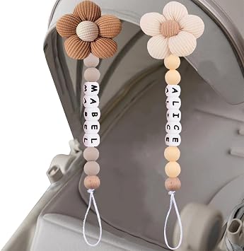 Personalized Flower Pacifier Clip with Name to Soothe Babies Creative Silicone Pacifier to Prevent Chain Loss