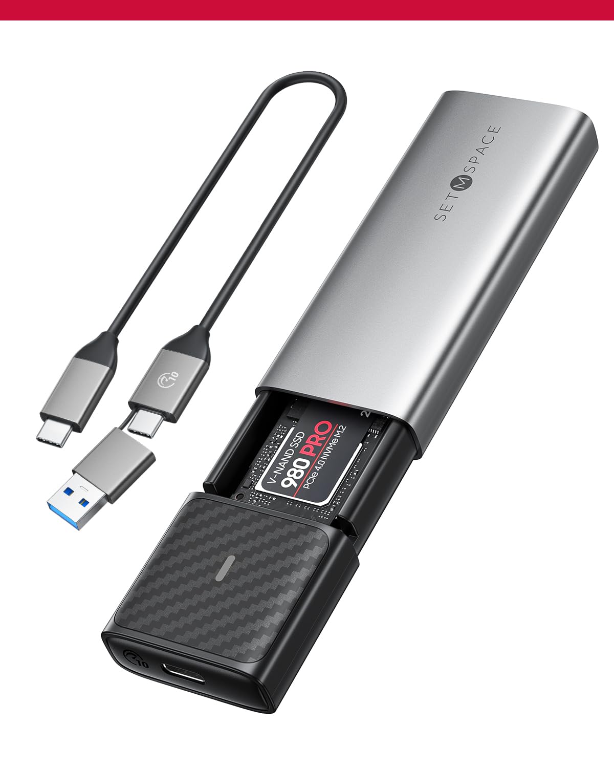 Amazon.com: NVME Enclosure, SETMSPACE Tool-Free M.2 Enclosure with