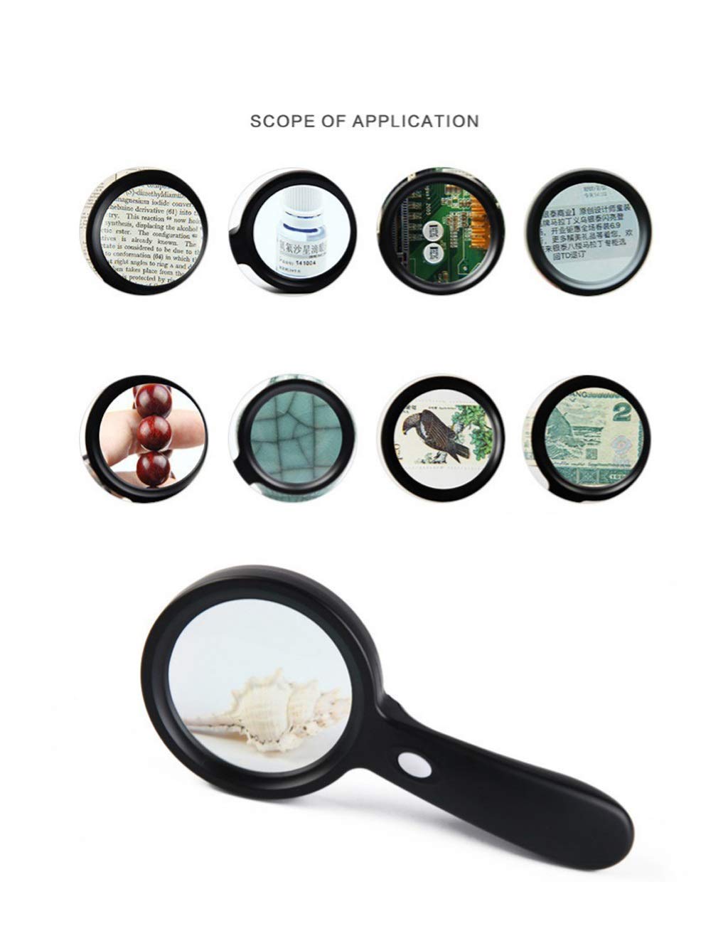 avec loupe à Main légère, lentille en Verre Optique 10X en Plastique ABS 12 LED, pour Lire Les journaux, visualiser Les Instructions, Lire Le téléphone Portable, l'inspection et l'entretien,