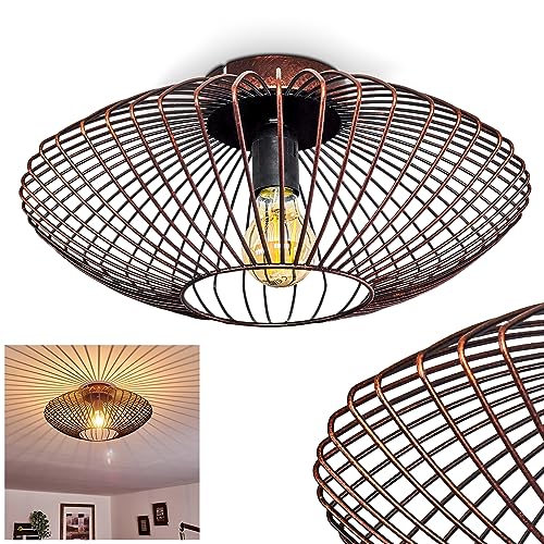 HOFSTEIN Deckenleuchte Wemude, runde Deckenlampe Lampe Wohnzimmer,...