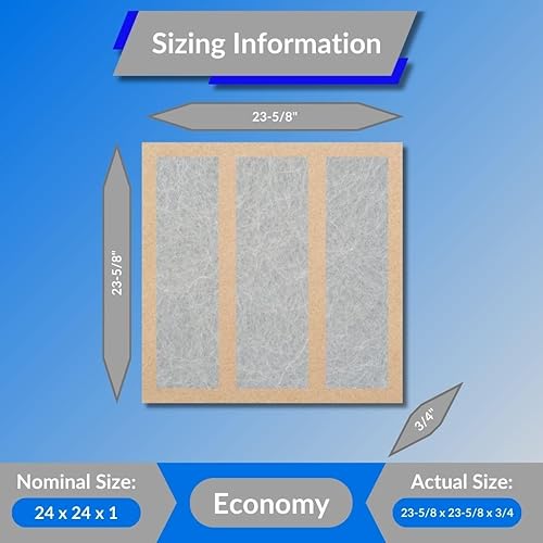 Miniatura 8 de Filtro de aire de fibra de vidrio Glasfloss de 12 x 20 x 1, doble puntal, serie GDS, fabricado en EE. UU., Tamaño real 11 58 x 19 58 x 34