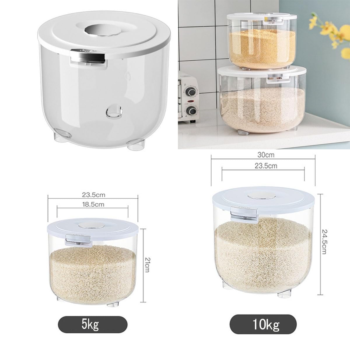 Amazon｜米びつ 米櫃 お米保存容器 密閉米びつ 5kg/10kg 防虫 ライス