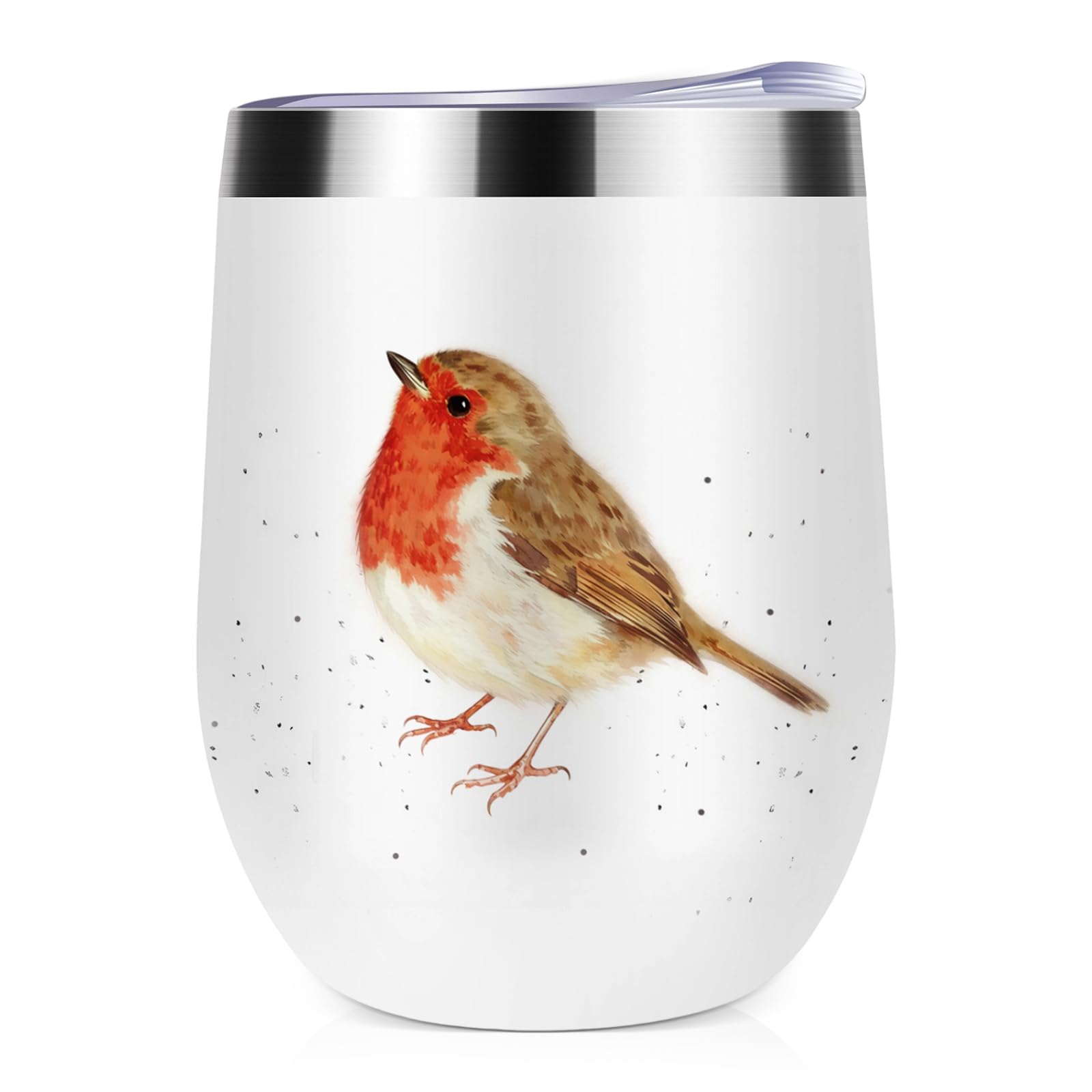 Robin Gifts Double-Walled Insulated Travel Tumbler with Lids for Women, Robin Stainless Steel Egg Cup, Friend Mugs for Women and Robins Enthusiasts, Perfect for Home, Office and Commuting