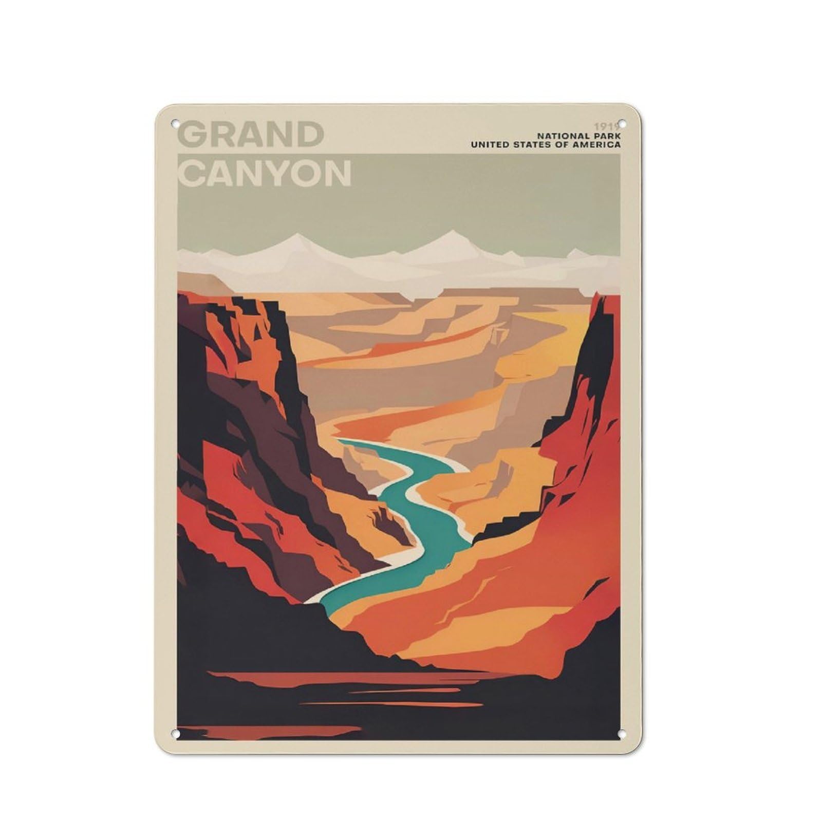Junmoney Style-2 Grand Canyon National Park Vintage Metal Wall Decor 40X30cm, Cafe Metal Sign For Tea Room, Shop Wall Or Breakfast Area
