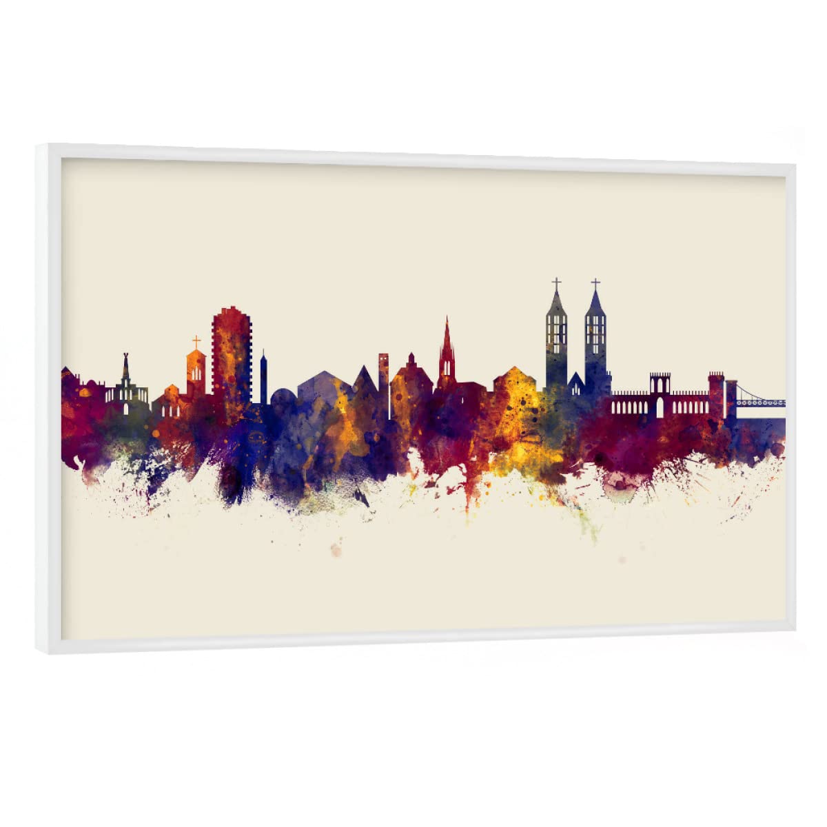 artboxONE Poster mit weißem Rahmen 75x50 cm Städte Kassel Germany Skyline Autumn - Bild Kassel City Cityscape