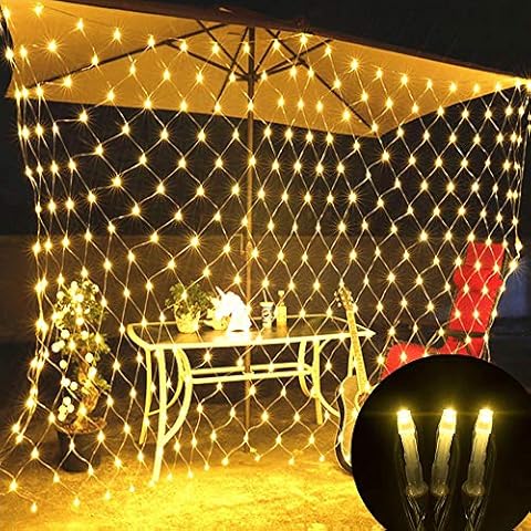 ANDUCKUK Curtain Fairy Lights, 880-Led Curtain Lights Waterproof Yellow Fairy Lights USB Powered Outdoor String Lights 6m x 4m for Indoor Bedroom Christmas Party Wedding Patio Decoraions Cover