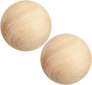 OSALADI 2 Piezas Bolas de Madera para Manualidades sin Terminar de Madera Maciza Esferas Lisas para Proyectos de Bricolaje Pintura y Grabado