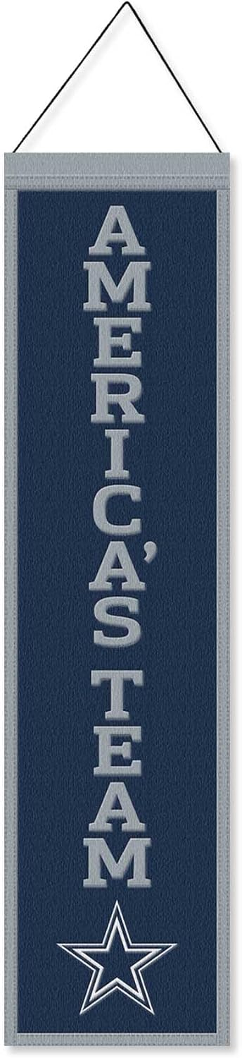 WinCraft Dallas Cowboys America's Team 8x32 Inch Vertical Wool Embroidered Hanging Banner
