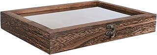 ULTECHNOVO 1 Set Specimen Box Desk Organizer Tray Wood Storage Box Vintage Jewelry Glass Shadow Display Box Specimen Case Vintage Style Storage Box Specimen Container Wood Box Wooden