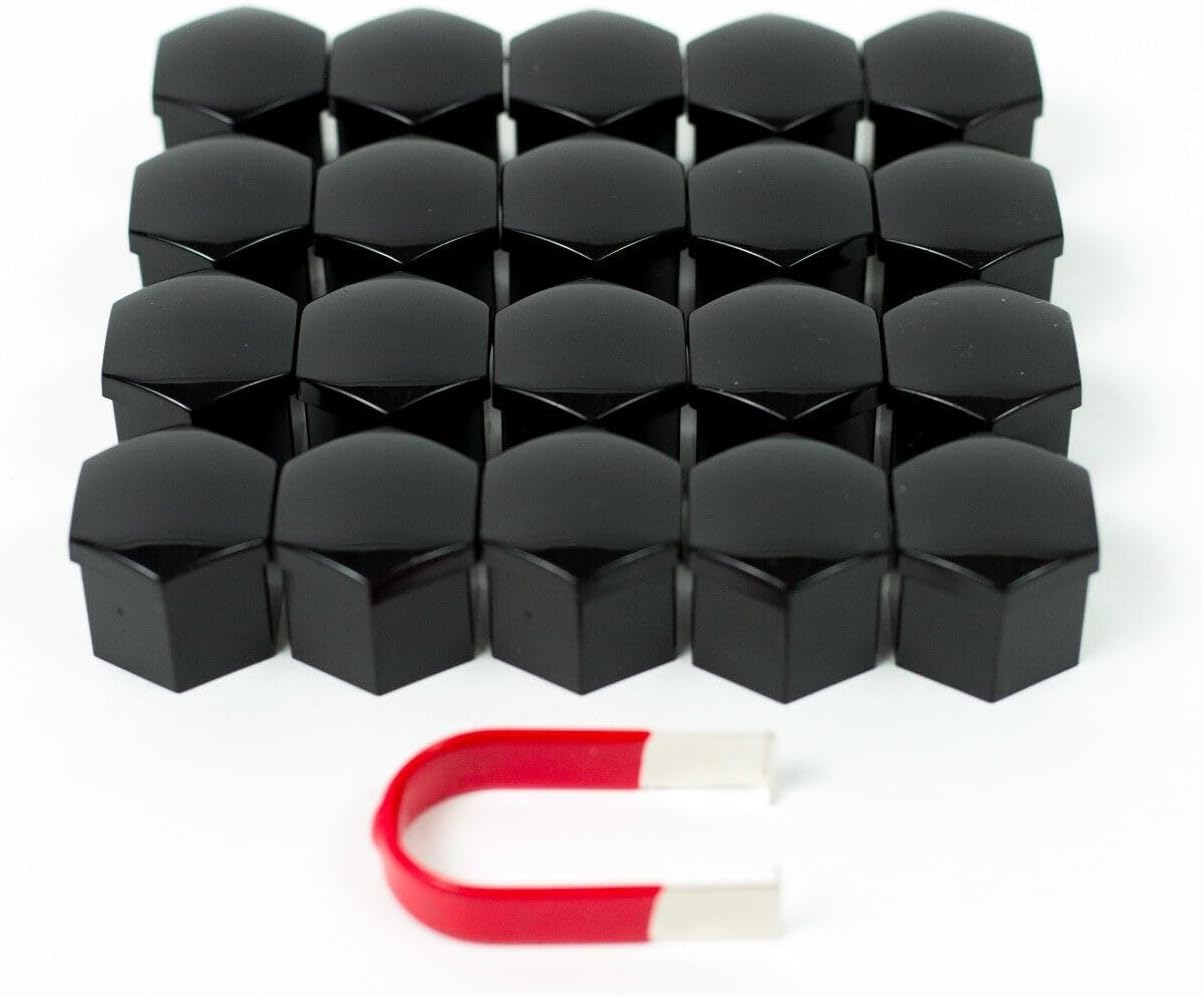 for Dodge Durango (Including GT, SRT, R/T) Lug Nut Covers - 20 Glossy Black Wheel Nut Caps
