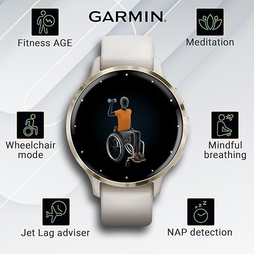 Miniatura 4 de Wearable4U Garmin Venu 3S - Reloj inteligente con GPS, pantalla AMOLED de 1.61 pulgadas, características avanzadas de salud y fitness, hasta 10 días