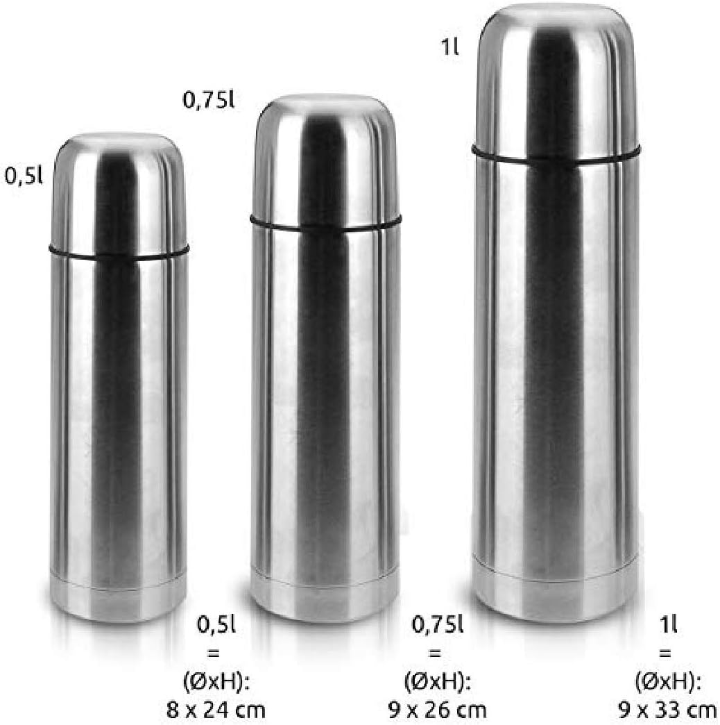 Oramics 500 ml, 750 ml or 1000 ml Thermos Flask with Push Button, Double-Walled Stainless Steel Insulated Flask - Image 4