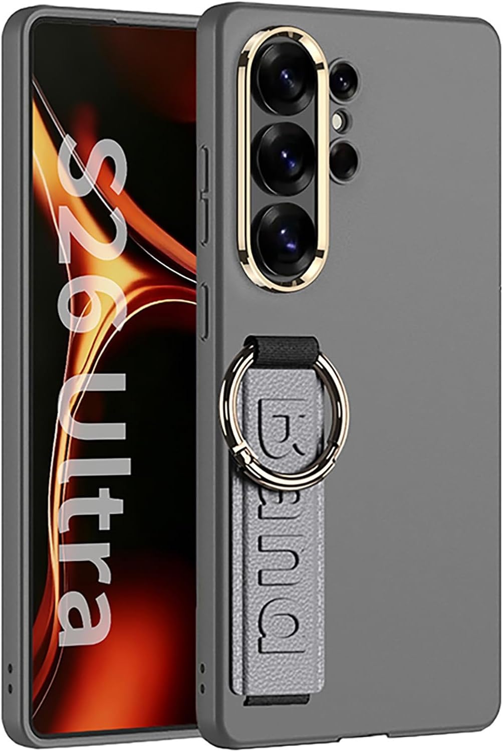 Ultra-Thin Case for Samsung Galaxy S26/S26 Plus/S26 Ultra, Four Corner Seismic Protection Cover, with Ring Wristband Case(Gray,S26 Plus)