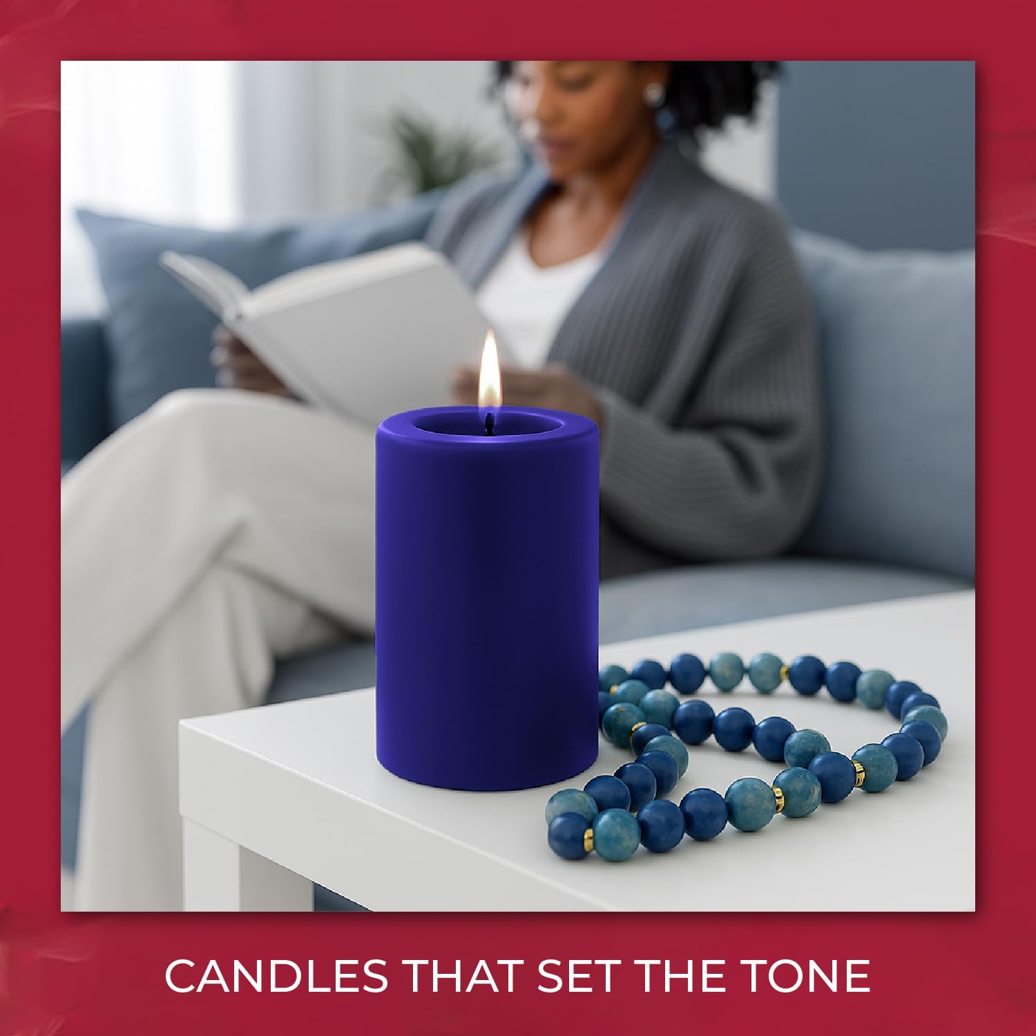 Biedermann & Sons Royal Blue Pillar Candles (6 Pack), 4 Inch Tall 3 Inch Wide Round, Unscented Paraffin Wax, Approx 40 to 45 Hour Burn, Dripless Candles for Centerpieces