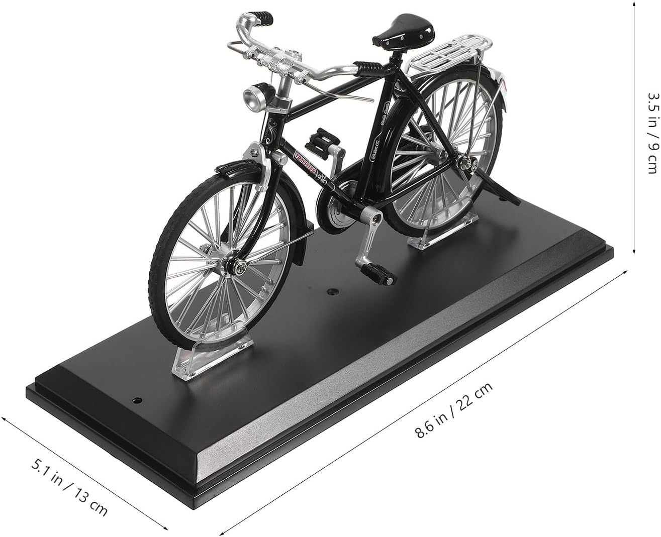 Ipetboom Retro Bike Model Alloy Bicycle Figurine Miniature Bike Modeling Ornament for Desk Office Study Home Decor Accent 8.66 X 5.11 X 3.54 in