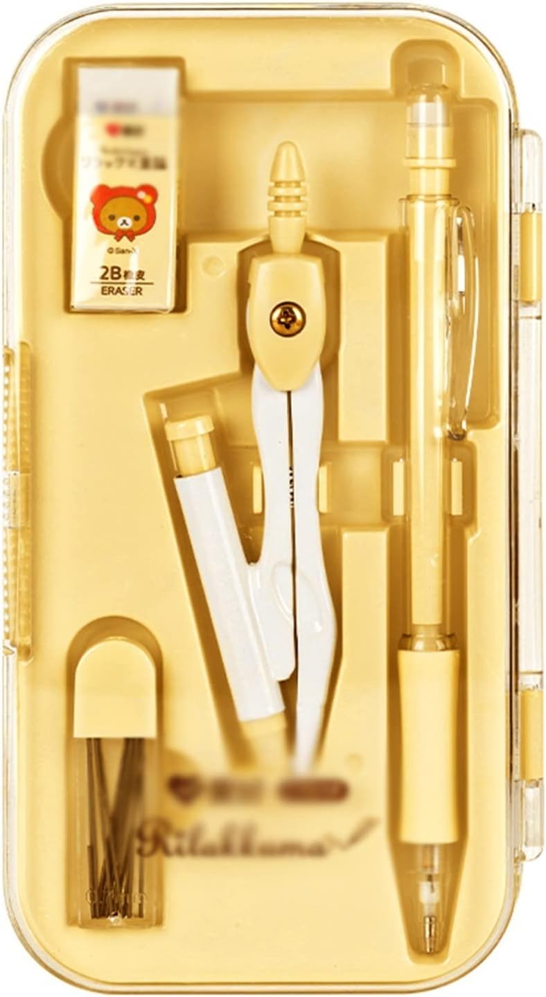 Set Geometria 10 Pezzi - Compasso, Righelli, Goniometro, Matita E Gomma, In Scatola Infrangibile, Per Scuola E Lavoro - Foto 12