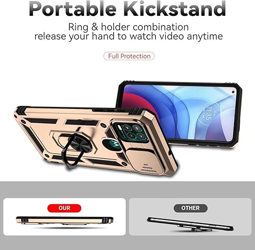 Miniatura 4 de Funda para Moto G Stylus 5G 2021Motorola G Stylus 5G 2021 XT2131 con protector de pantalla de vidrio templado y funda para cámara deslizante, funda