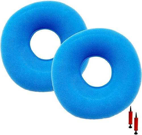 Paquete de 2 almohadas de dona para hemorroides, cojín inflable de asiento de dona con una bomba, cojín de asiento de hemorroides, cojín redondo disponible en Yaxa El Salvador
