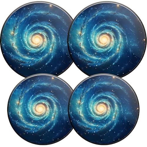 Round Stove Burner Covers 4 Pcs Decorative Electric Stove Burner Covers 8Inch And 10Inch for Home Decor Cooktop Decorative - Blue Spiral Galaxy With Stars -  erolrail