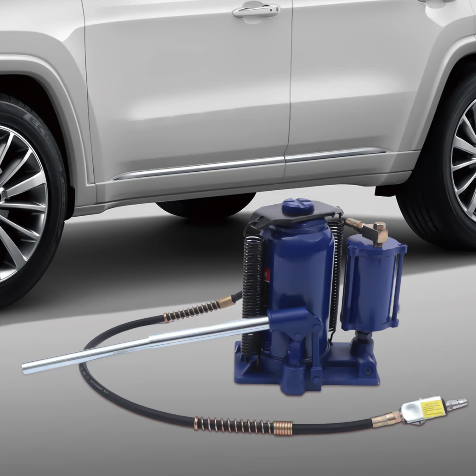 Gato hidráulico de 20T, 17 cm, altura de elevación 45, gato hidráulico plano, herramienta de elevación de coche, con retorno automático, interruptor de presión de aire para mantenimiento del