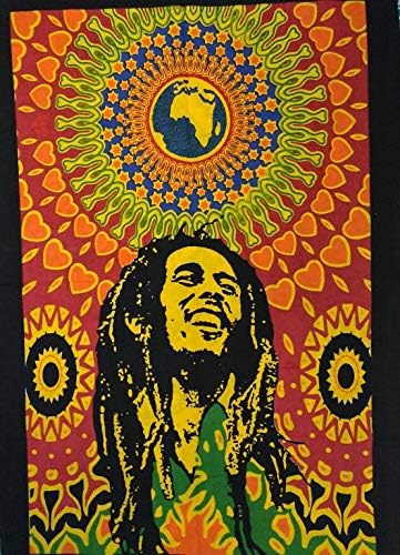 ICC Poster Wall Hanging Tapestries Tapestry Bohemian Decoration Psychedelic Hippie Large Vintage Gift Wall Hanging Dorm Decor Blanket Hippy Rasta Reggie Collage Mat Decoration (Bob Marley Laughing) - Image 4