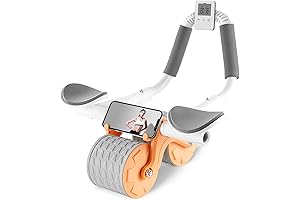 2024 New Ab Roller Wheel with Timer & Knee Mat: Strengthen Core Muscles