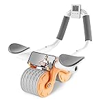 2026 New Ab Roller Wheel with Timer & Knee Mat,Automatic Rebound Abdominal Wheel with Elbow Support Ab Workout Equipment for Strengthening Core Muscles Abs Exercise Roller for Women Men (Orange)