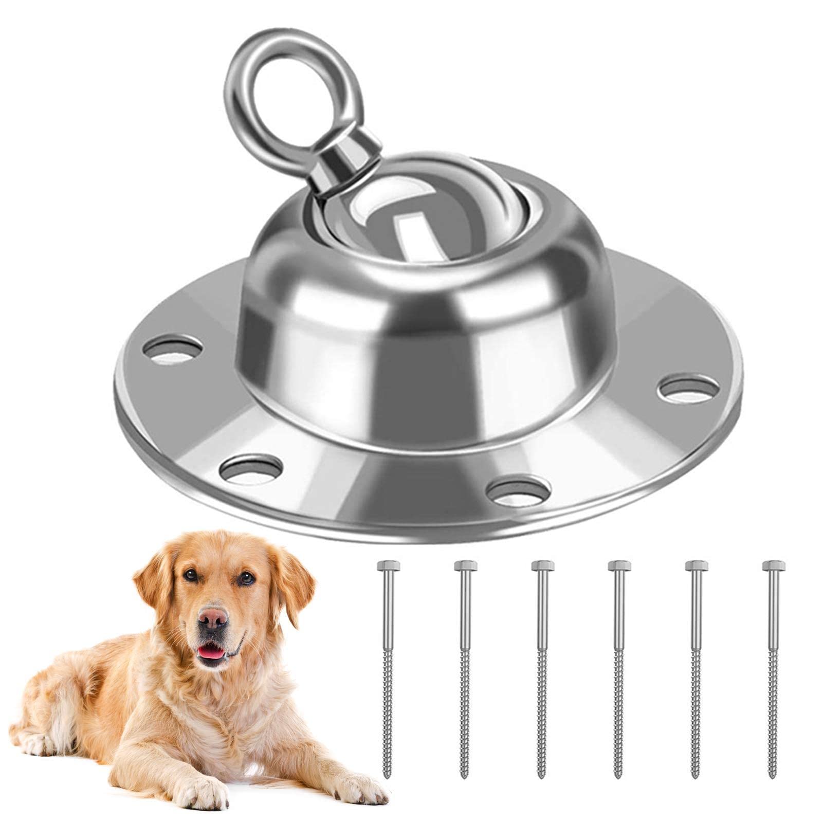 A/A Estaca de perro resistente – Estaca giratoria de 360 grados, anclaje resistente al óxido para perros al aire libre, soporta 1500 libras de fuerza de tracción para perros medianos y grandes