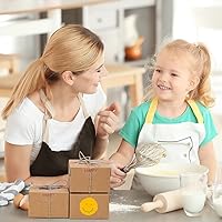 Vista 7 de Moretoes 50 cajas de panadería marrones de 4 x 4 x 2.5 pulgadas con ventana, cajas de galletas de papel kraft para pasteles, caja de pasteles