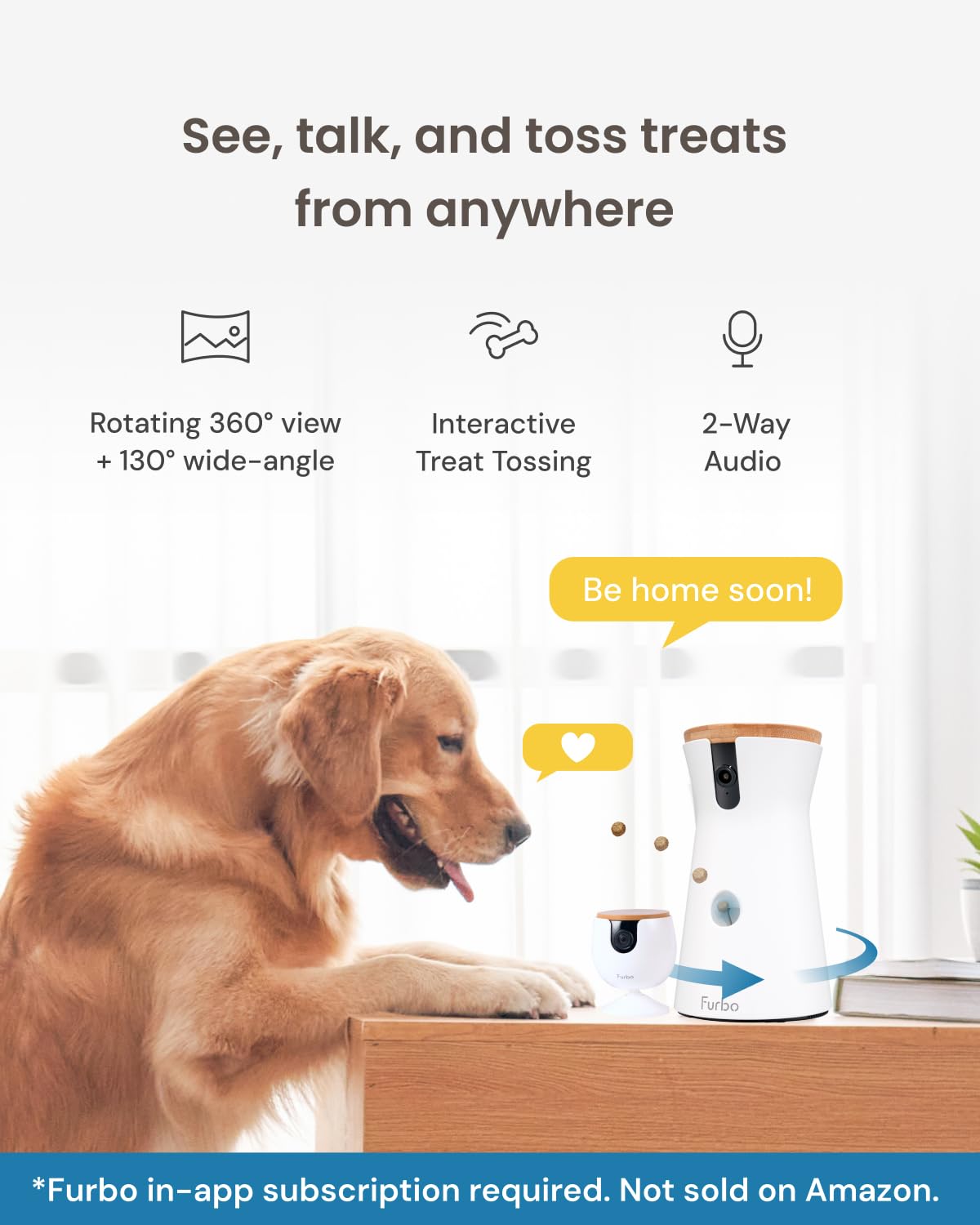 Furbo 360° Hundekamera + Mini [Neues Abonnement bei der Einrichtung erforderlich] 2-Kamera-Bundle Nanny Pro Abonnement: Sicherheits- und Heimsicherheitswarnungen, Haustierkamera mit Lautsprecher
