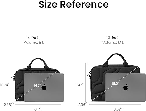 Miniatura 8 de tomtoc Bolsa protectora de transporte para laptop de 16 pulgadas para mujer, funda ligera para laptop compatible con MacBook Pro de 16 pulgadas y